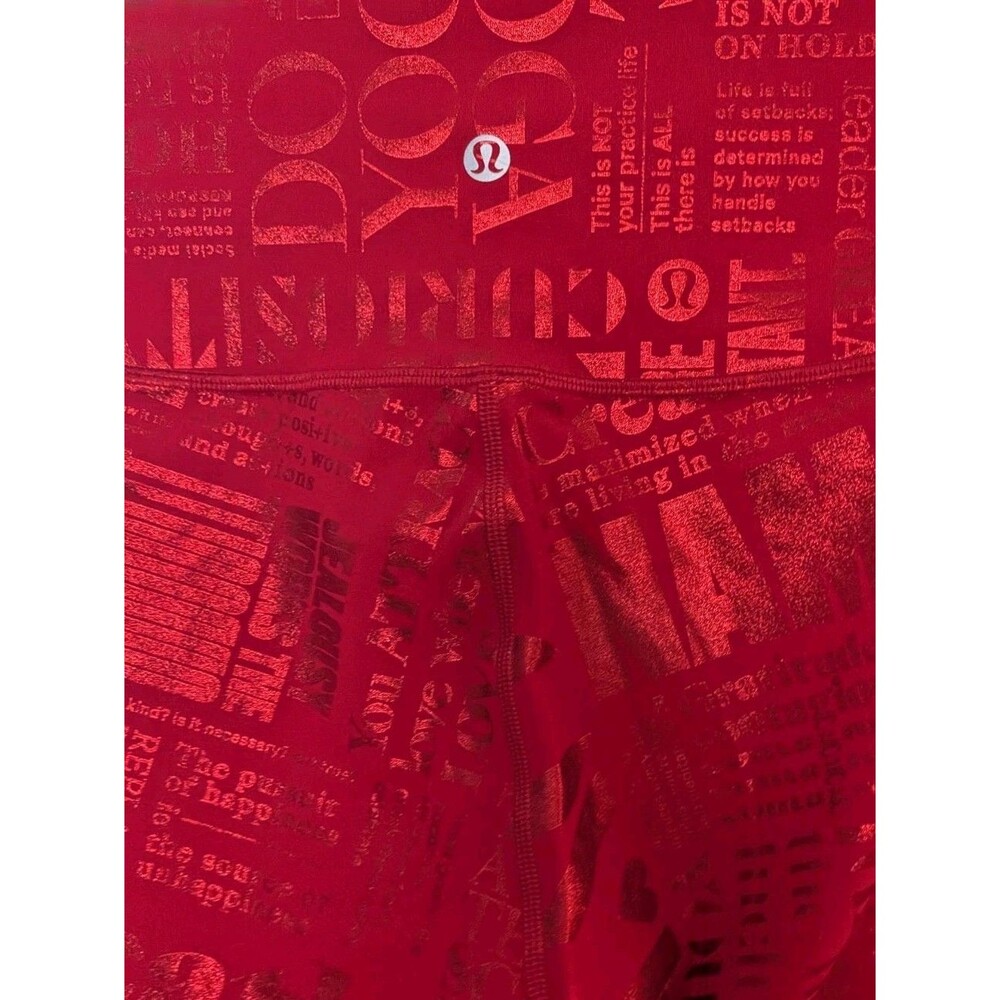 Lululemon Wunder Under High-Rise Crop 23" Full-On Luxtreme Manifesto Foil Red